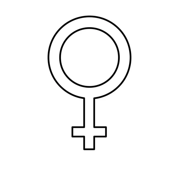 Line Femele Gender Symbol Special Event Vector Illustration — Stock Vector