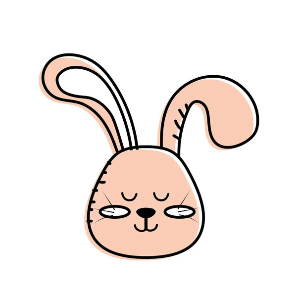 Peluche Lapin Garçon Tête Animal Sauvage Vecteur Illustration — Image vectorielle