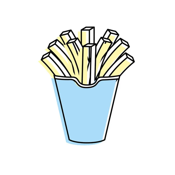 美味薯条法国快餐餐 矢量插图 — 图库矢量图片