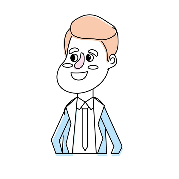 幸せな男の髪型とエレガントなスーツのベクトル図 — ストックベクタ