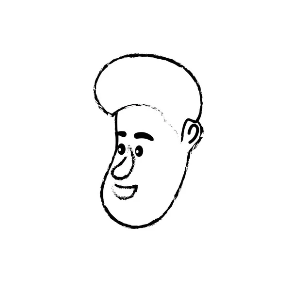 Figure Avatar Man Face Hairstyle Design Vector Illustration — Stock Vector