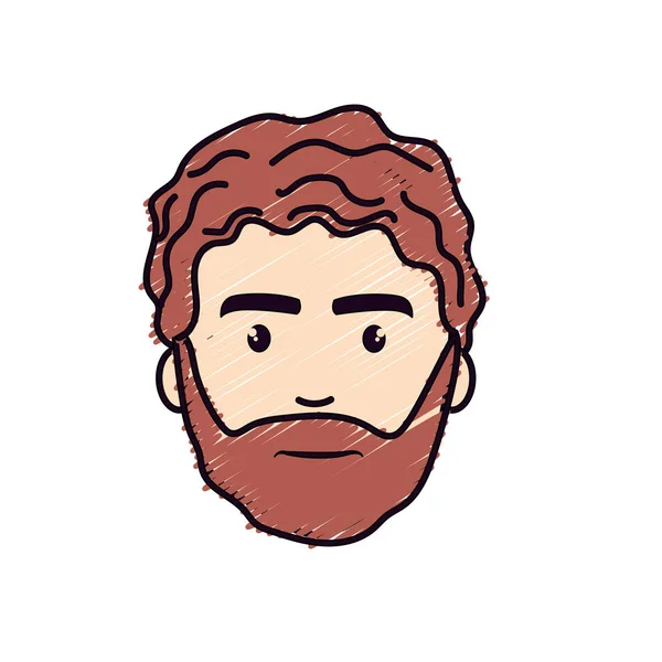 Bom Cara Homem Com Barba Penteado Ilustração Vetorial — Vetor de Stock