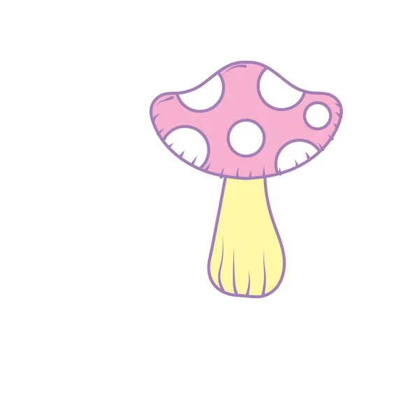 Schönheit Natürliche Pilz Pflanze Symbol Vektor Illustration — Stockvektor
