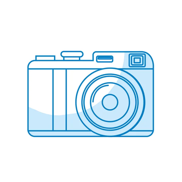 Silhouette Cute Digital Camera Take Picture Vector Illustration — Stock Vector