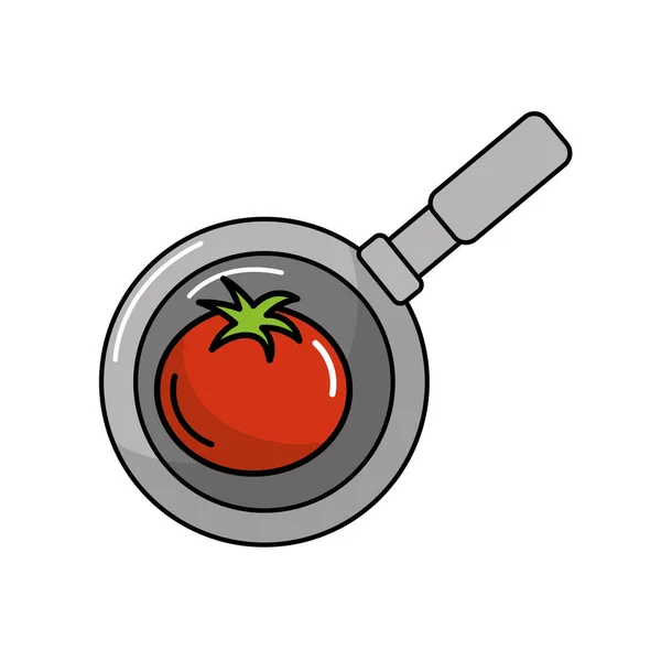 Tomatengemüse Pfanne Vektor Illustration — Stockvektor
