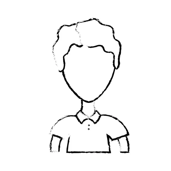 Figura Hombre Lindo Con Peinado Camiseta Vector Ilustración — Vector de stock