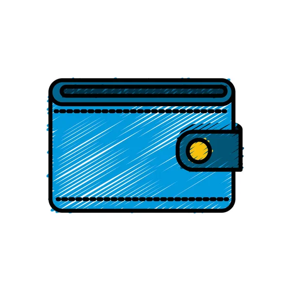 Blaue Brieftasche Geld Sparen Vektor Illustration Design — Stockvektor