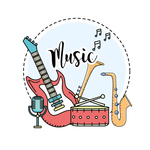 Instrumentos Musicales Para Reproducir Ilustración Vectorial Música — Vector de stock