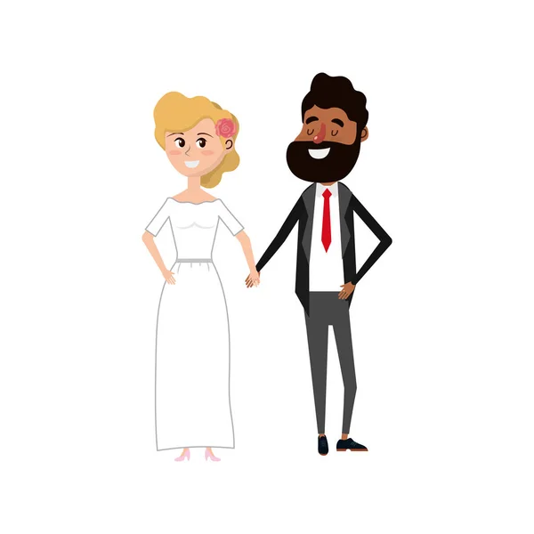 Feliz Pareja Juntos Romántica Celebración Vector Ilustración — Vector de stock