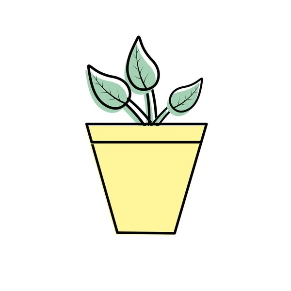 Planta Natural Con Hojas Ecología Cuidado Vector Ilustración — Archivo Imágenes Vectoriales