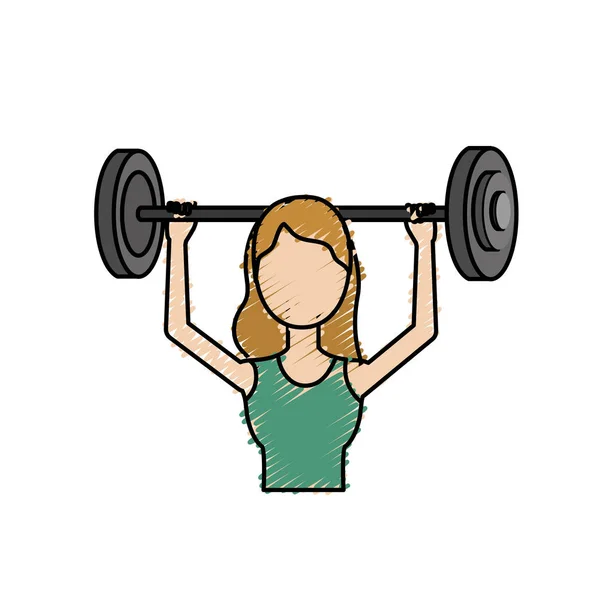 Woman Dumbbell Exercise Vector Illustration — 스톡 벡터