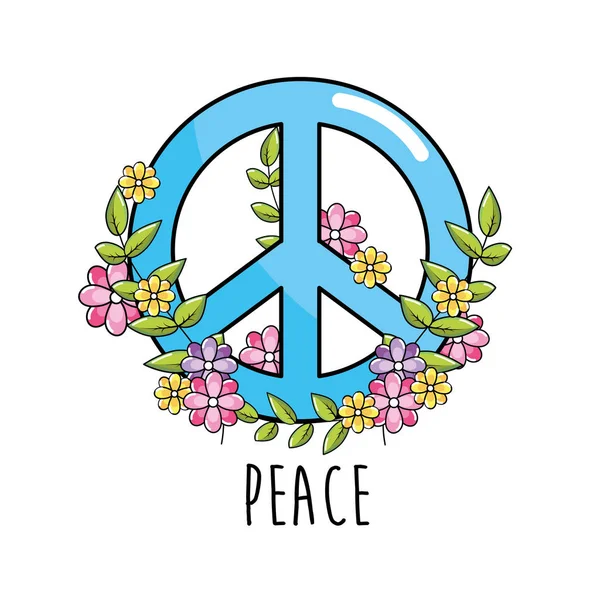 Hippie Embleem Symbool Van Vrede Liefde Vectorillustratie — Stockvector