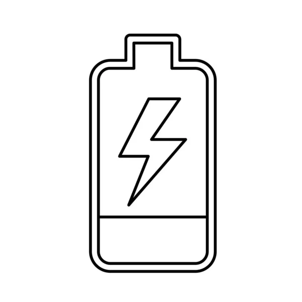 Line Battery Power Electric Digital Charge Vector Illustration — 스톡 벡터