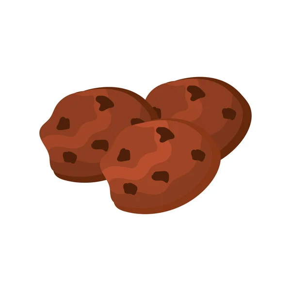 Sabrosas Galletas Chocolate Snack Alimento Vector Ilustración — Archivo Imágenes Vectoriales
