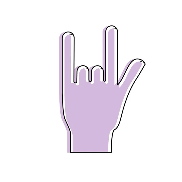 Hand Rock Symbol Musical Signals Vector Illustration — Stock Vector