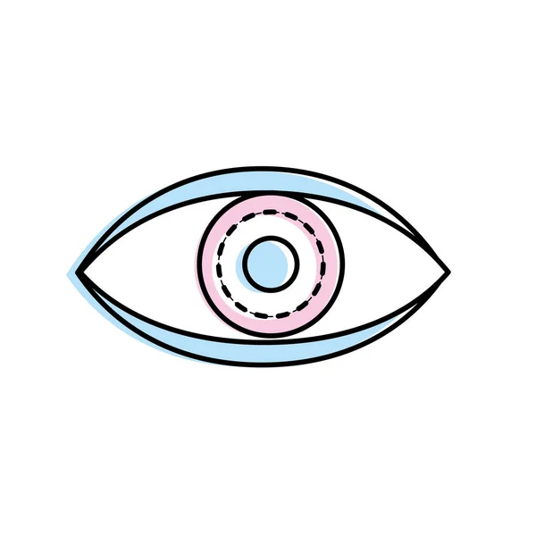 Menselijke Anaomy Oog Aan Optische Grafische Vectorillustratie — Stockvector