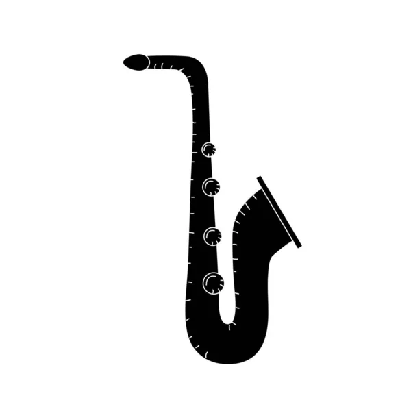 Saxofón Contorno Instrumento Musical Para Reproducir Ilustración Vector Música — Vector de stock