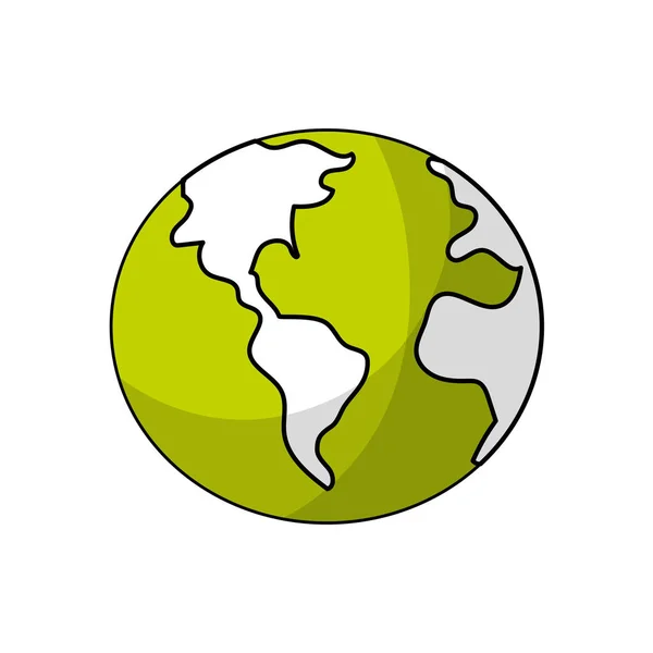 Pleneta Terra Global Com Geografia Ubicação Ilustração Vetorial — Vetor de Stock