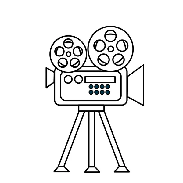 Câmera Filme Linha Para Cena Projeção Ilustração Vetorial — Vetor de Stock