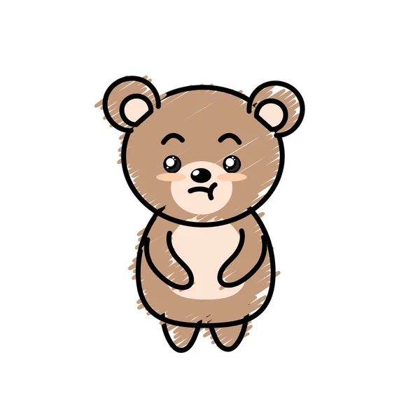 Милий Ведмідь Дика Тварина Виразом Обличчя Векторні Ілюстрації — стоковий вектор