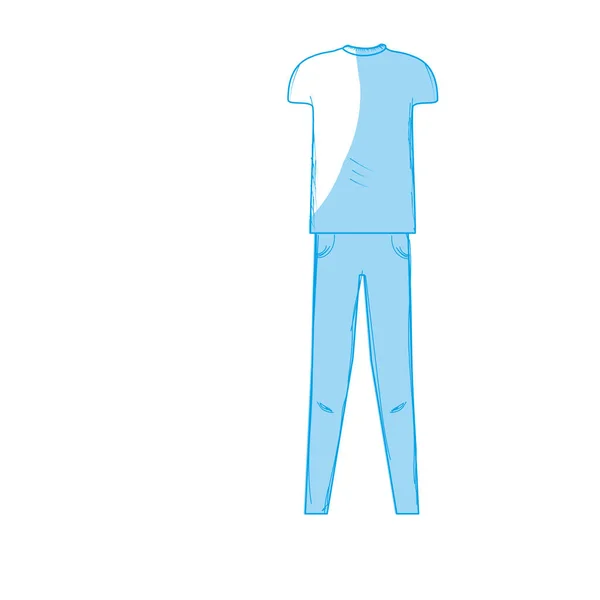 Silhouette Cute Man Casual Wear Design Vector Illustration — Stock Vector