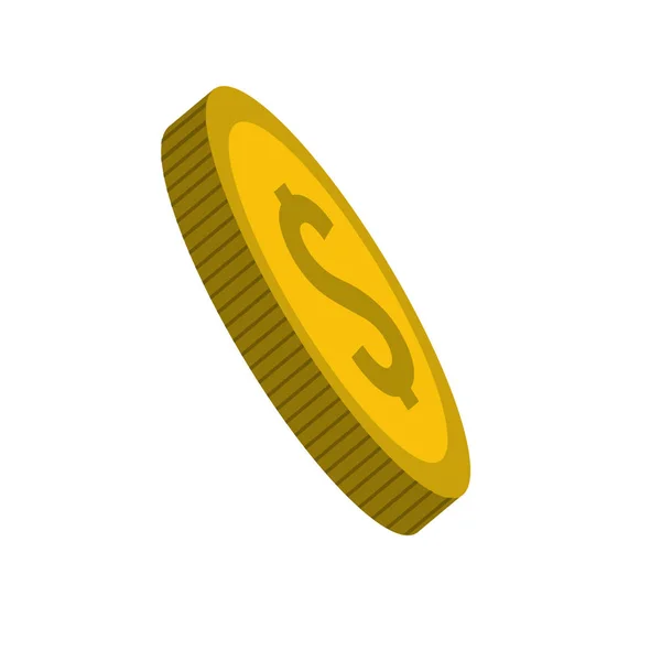 Gold Coin Money Vector Illustration Design — Wektor stockowy