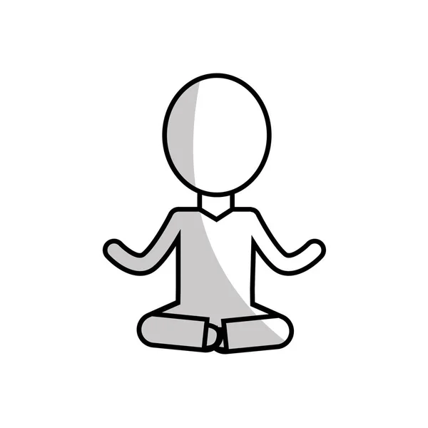 Figura Salud Mental Pictograma Meditación Vector Ilustración — Vector de stock