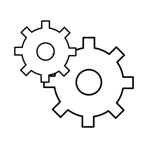 Línea Engranaje Símbolo Proceso Industria Vector Ilustración — Archivo Imágenes Vectoriales