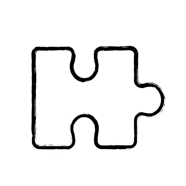 Contour Piece Puzzle Mental Game Vector Illustration — 스톡 벡터
