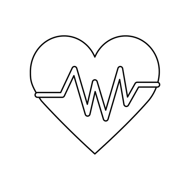 Línea Elemento Latido Del Corazón Para Conocer Ritmo Cardíaco Vector — Archivo Imágenes Vectoriales