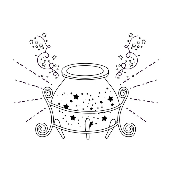 Magic Witch Cauldron Icon Vector Illustration Design — Stock Vector