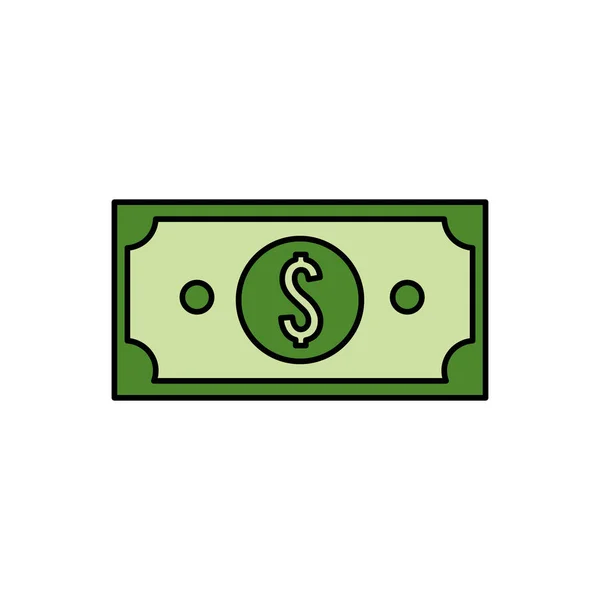 Dinero Dolar Factura Verde Diseño Ilustración Vectorial — Vector de stock