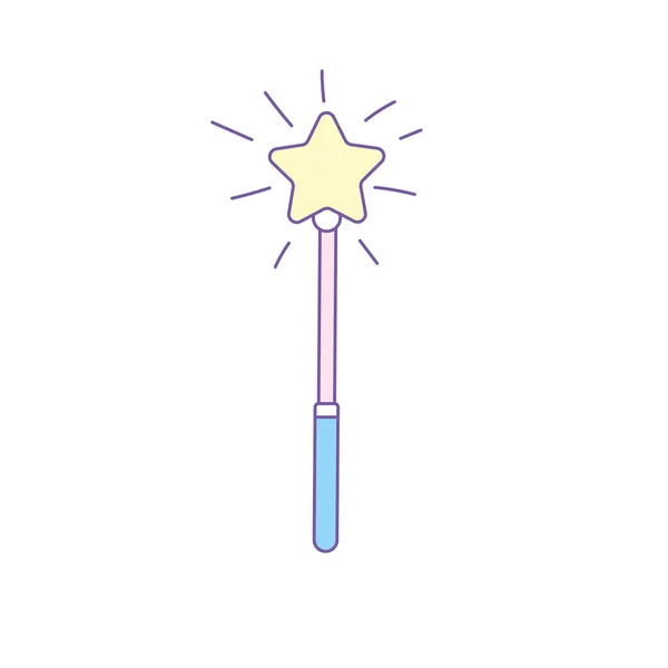 Star Magic Wand Design Wizard Symbol Vector Illustration — Stok Vektör