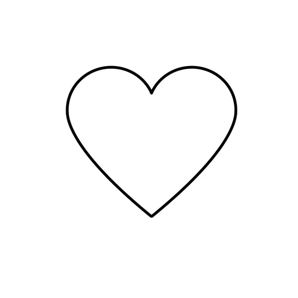 Linha Coração Amor Romance Símbolo Design Vetor Ilustração —  Vetores de Stock