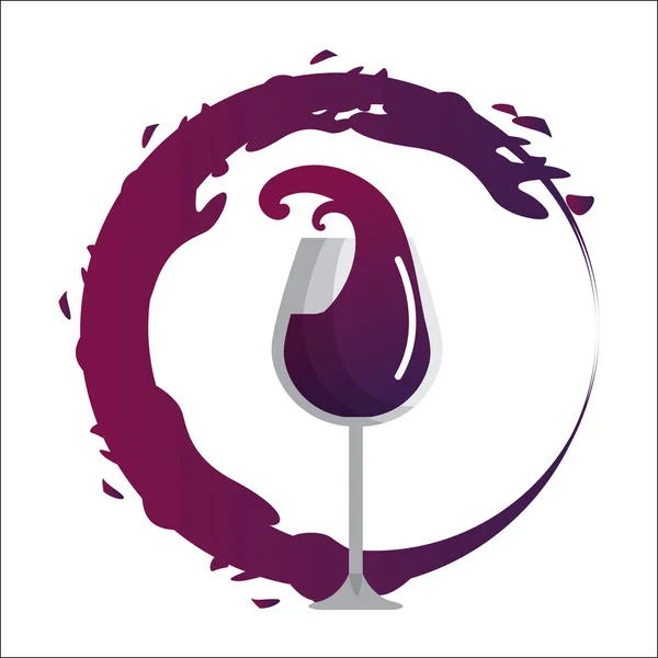 Glass Splashing Bubble Wine Icon Vector Illustration Design — Stock Vector