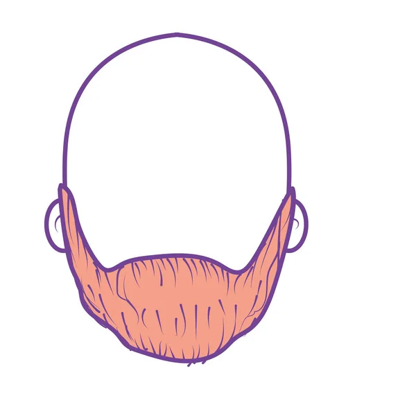 Nice Man Face Beard Bald Vector Illustration — Stock Vector