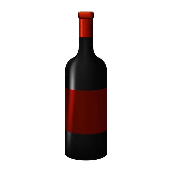 Bouteille Vin Boisson Savoureuse Icône Illustration Vectorielle — Image vectorielle