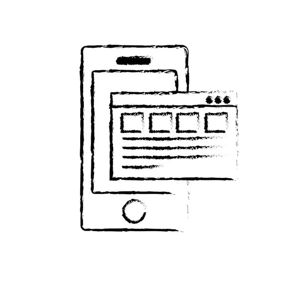 Ábra Smartphone Val Üzleti Digitális Dokumentum Vektoros Illusztráció — Stock Vector