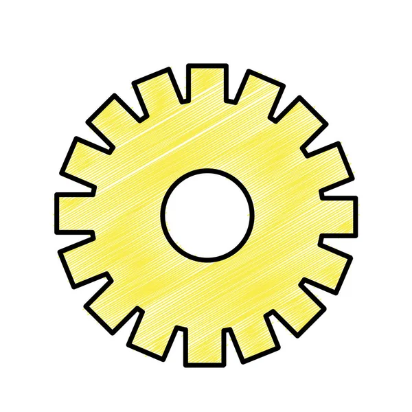 Industri Proses Simbol Gigi Kuning Ilustrasi Vektor - Stok Vektor