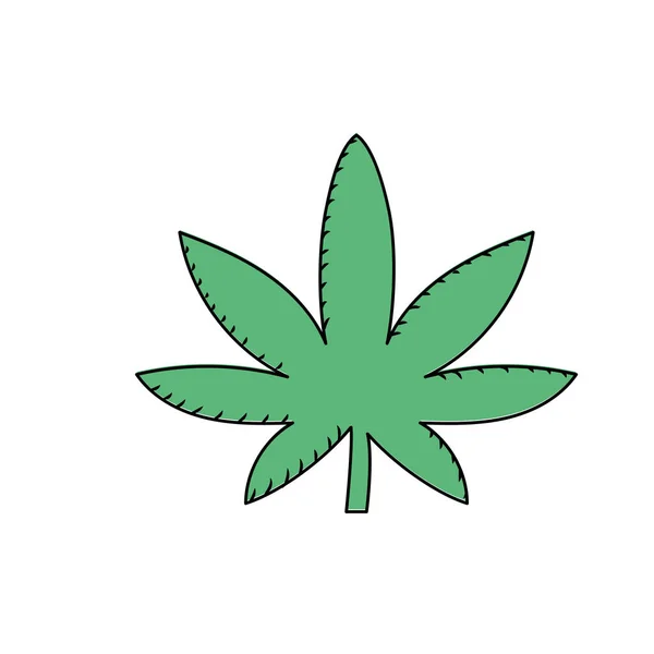 Marijuana Plant Leaves Medical Herb Vector Illustration — ストックベクタ