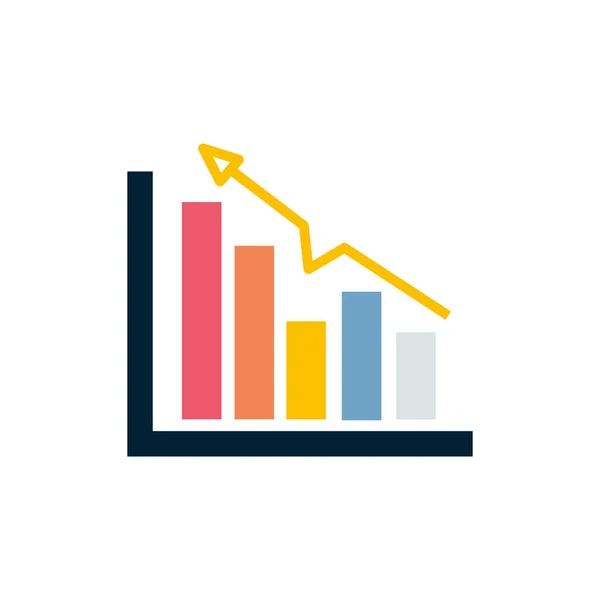 Business Statistik Data Växande Diagram Vektorillustration — Stock vektor