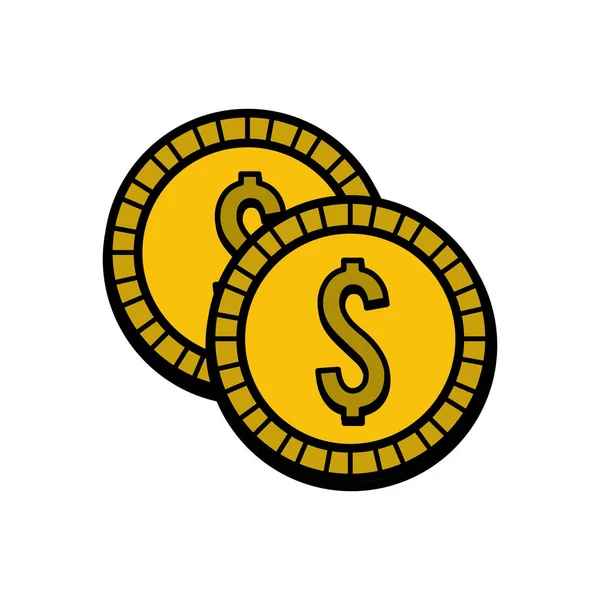 Gold Coins Money Vector Illustration Design — Stok Vektör