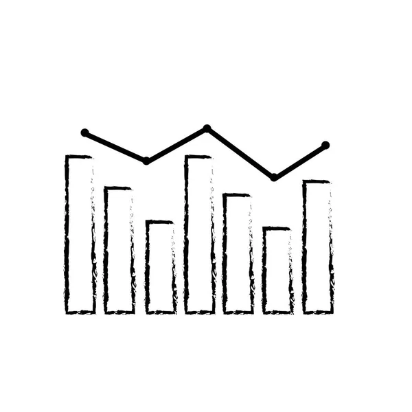 Figuur Pijl Met Statistieken Diagram Bar Presentatie Vectorillustratie — Stockvector