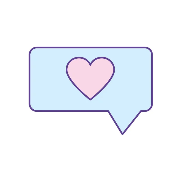 Bolha Chat Com Mensagem Coração Ilustração Vetor Nota — Vetor de Stock