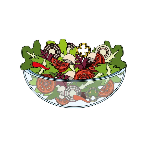 Deliciosa Salada Órgão Fresco Tigela Ilustração Vetorial — Vetor de Stock