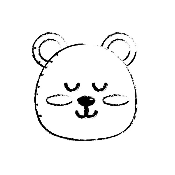 Figure Teddy Bear Boy Head Animal Wild Vector Illustration — Stok Vektör