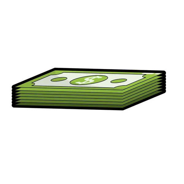 Dollar Biljetten Cash Geld Pictogram Vector Illustratie — Stockvector
