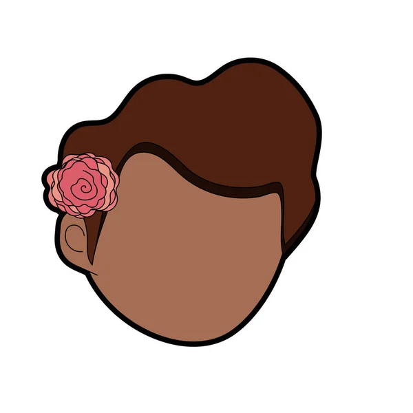 Rosto Mulher Avatar Com Desenho Penteado Ilustração Vetorial —  Vetores de Stock