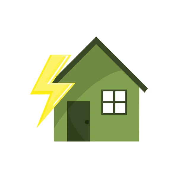 stock vector house with energy symbol to care environment, vector illustration