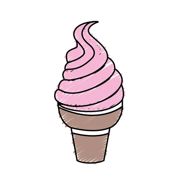 Chutné Zmrzliny Kornoutu Vektorové Ilustrace — Stockový vektor